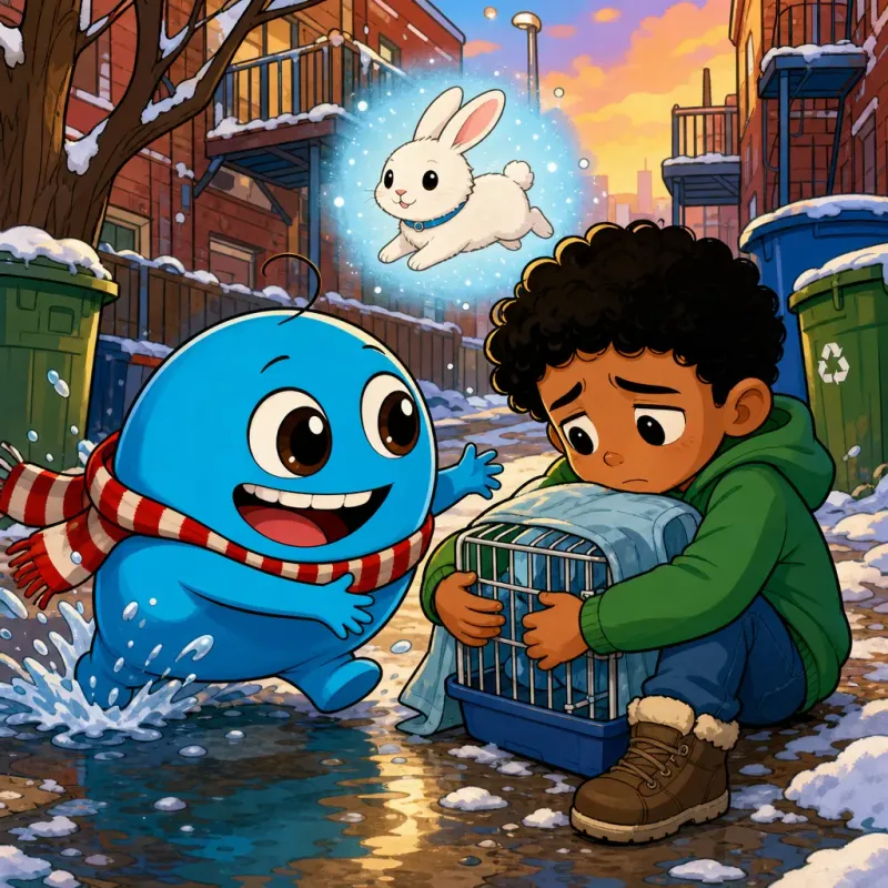 Exemple d'histoire illustrée : Sean et son lapin
