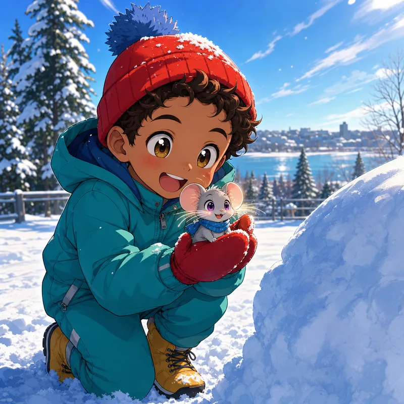 Zack et sa souris magique — illustration de couverture, style manga
