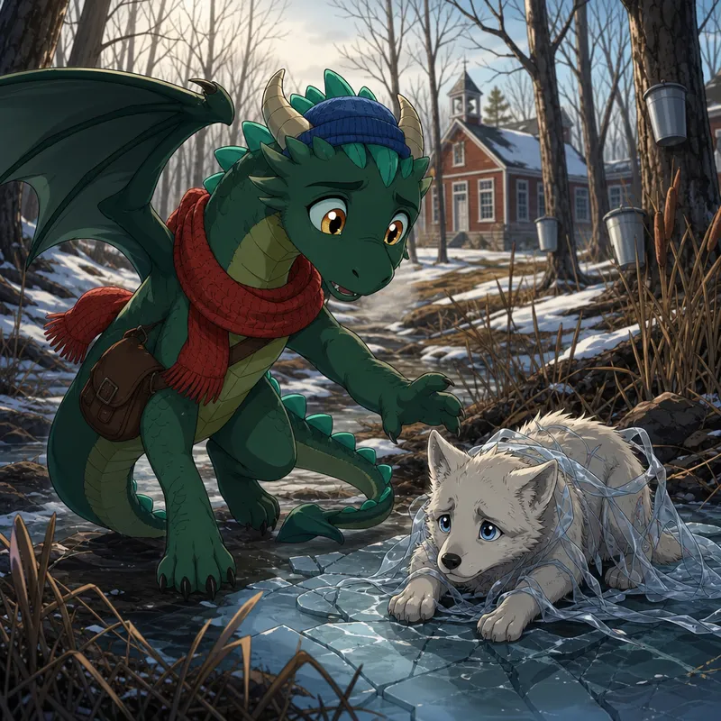 Le dragon qui pleure — illustration de couverture, style manga